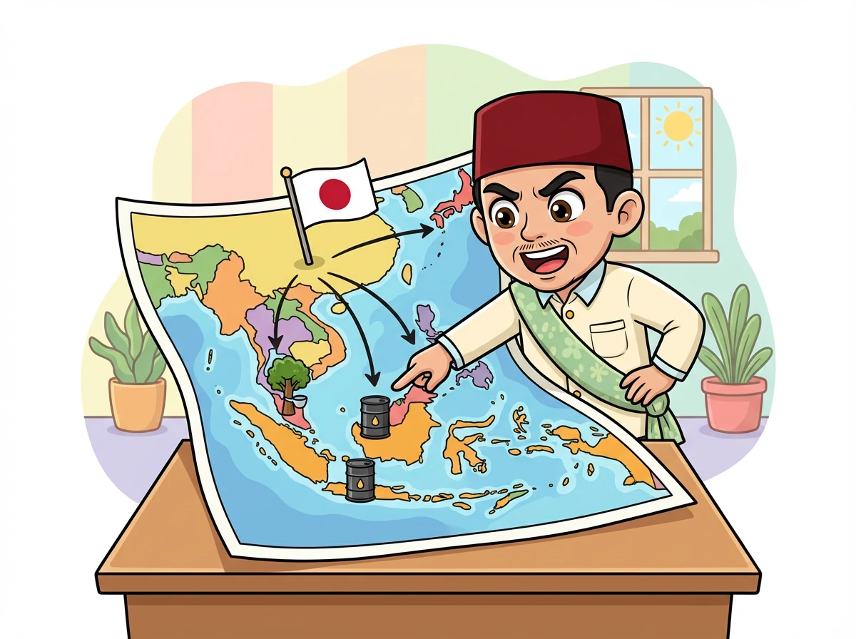 Jepang, dengan ambisinya menguasai Asia, ingin merebut sumber daya alam negara-negara lain seperti minyak dan karet.