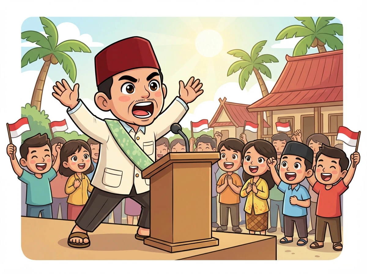 Dia menyampaikan pidato-pidato yang membangkitkan semangat nasionalisme rakyat Indonesia, mengajak mereka untuk bersatu dan berjuang.