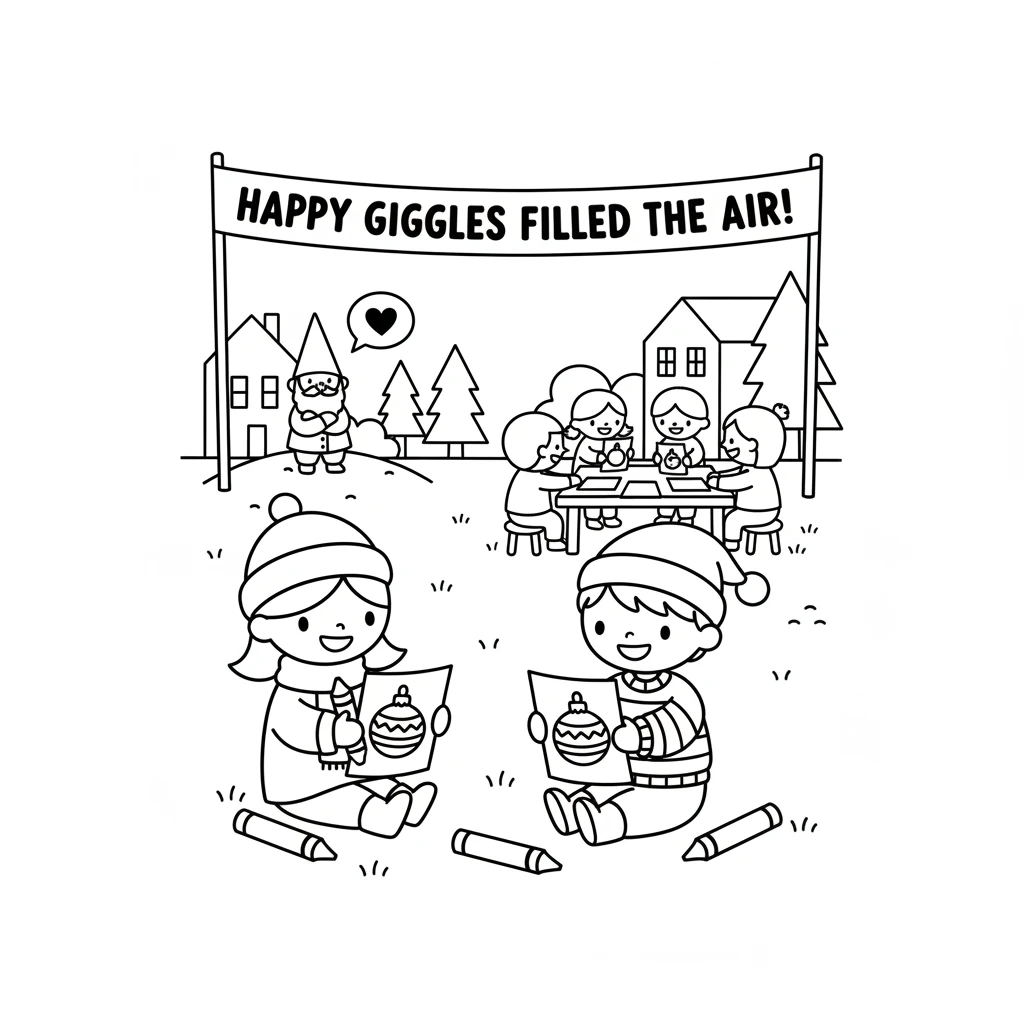 Soon, happy giggles echoed through the village. Children found the printables, their faces lighting up with delight. They grabbed their crayons, ready