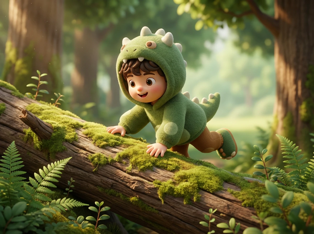 長いチューブ状のトサカを持つパラサウロロフスが、水と樹脂の湖の端に立っています。