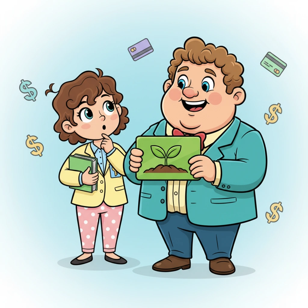 O Professor Sabichão explicou que aqueles eram "Cartões Inteligentes", ferramentas especiais para ajudar a transformar sonhos em realidade. "Não é mágica, Esmeralda", disse ele, "mas sim escolhas inteligentes e um pouco de paciência." Ele mostrou um cartão com a imagem de uma pequena semente brotando. "Com este, você pode começar algo pequeno que crescerá muito!"