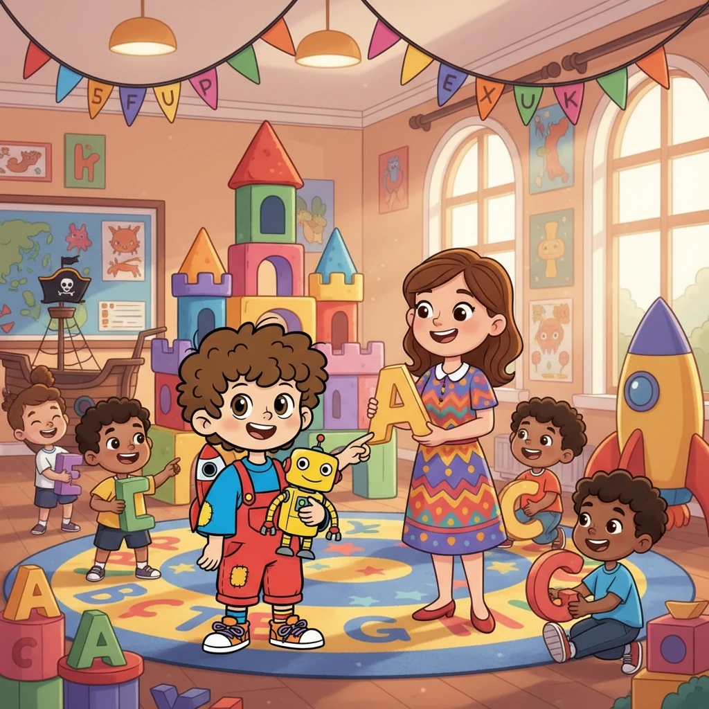 A professora Ana começou a mostrar a Gabriel como as letras formavam palavras e frases. Ela usou jogos e brincadeiras para ensinar, transformando a sala de aula em um mundo de aventuras. Gabriel, aos poucos, começou a se interessar.