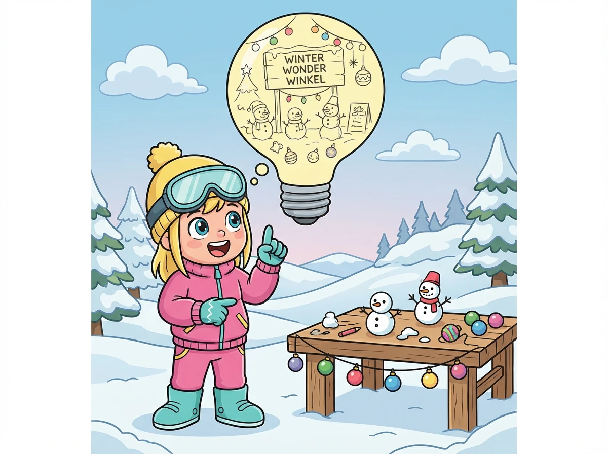 Noé had een idee! Hij stelde voor om een 'Winter Wonder Winkel' te openen, waar hij zelfgemaakte sneeuwpoppen en kerstversieringen zou verkopen.