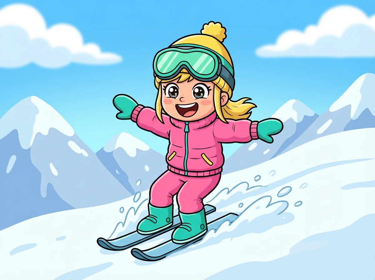 Op de skipiste voelde Noé de wind in zijn haren en de sneeuw onder zijn ski's. Hij lachte en voelde zich vrij als een vogel.