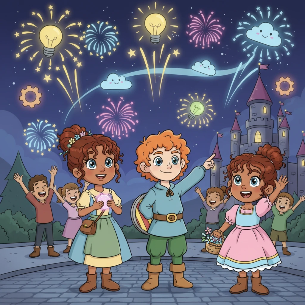 The air buzzed with excitement as the kingdom celebrated their incredible achievements. Fireworks of bright ideas lit up the sky, and colleagues cheered, knowing their teamwork had brought meaningful change. Average handle times reduced, proving that collaboration truly was a powerful magic.