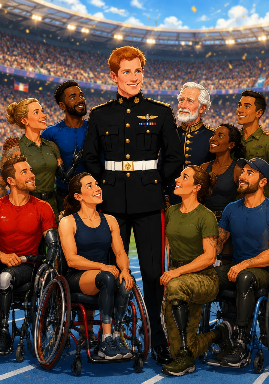 Inspired by his time in the military and the brave wounded soldiers he met along the way, Henry created a grand international sporting event called the Invictus Games. The grand stadium erupted in cheers as wounded, injured, and sick servicemen and women from across the globe came together to compete and heal. Through this noble endeavor, the prince found a powerful way to honor his mother's legacy of deep empathy and service to others.