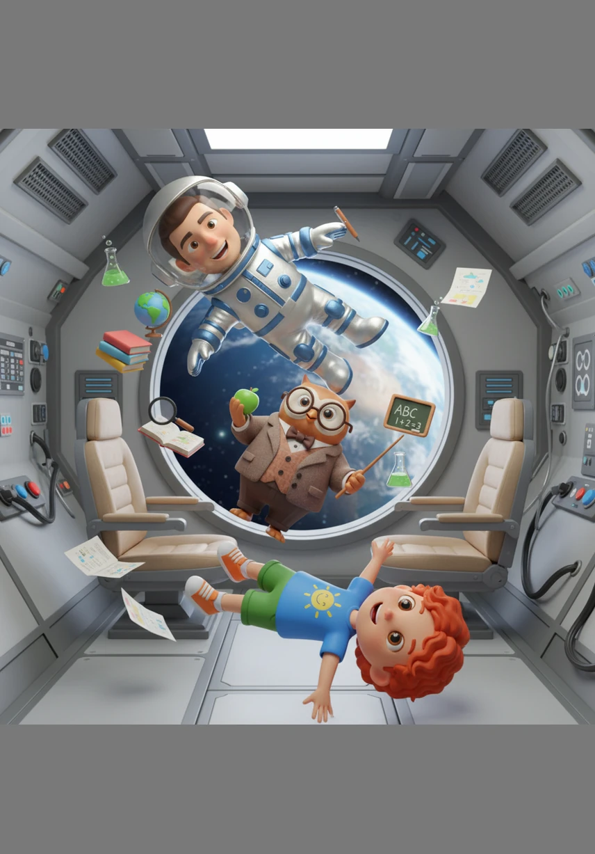 Suddenly, everything feels light as a feather because the crew has reached zero gravity. The astronauts let go of their seats and begin to drift and tumble slowly through the cabin, floating just like real explorers in the stars.