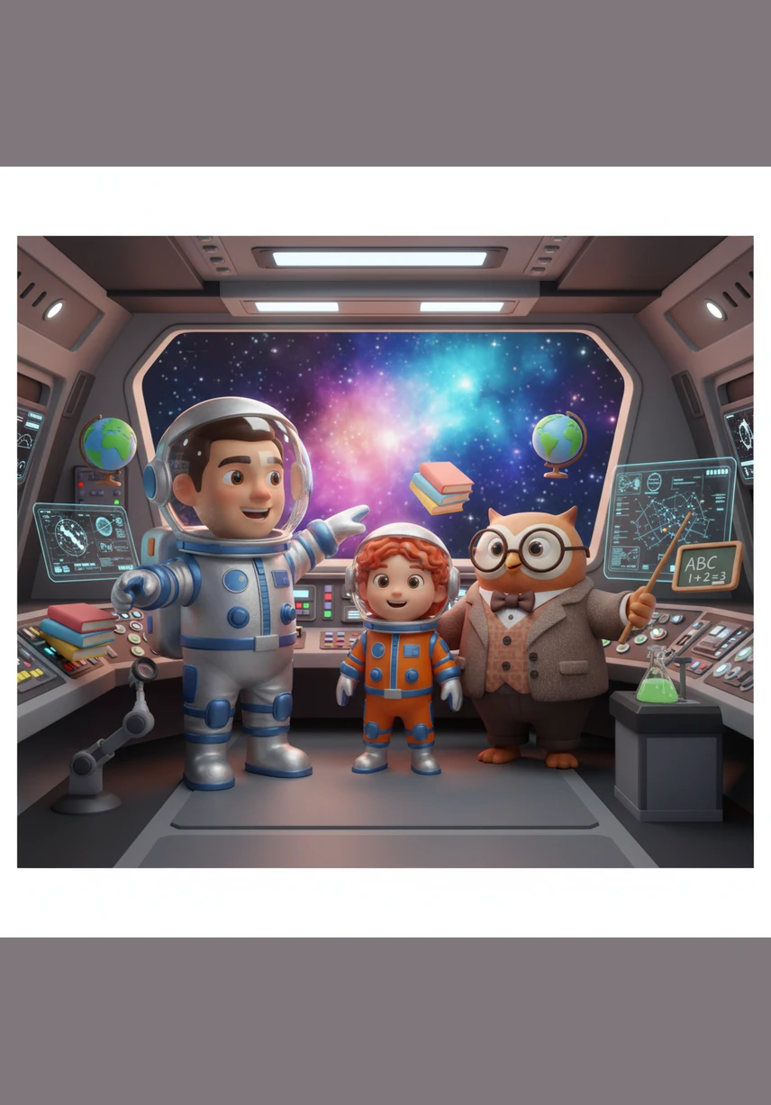 The mission is a grand success, and the rocket glides safely back home to the classroom landing pad. Captain Leo and his happy astronauts share a big round of applause, celebrating their wonderful journey and the secrets they discovered in space.
