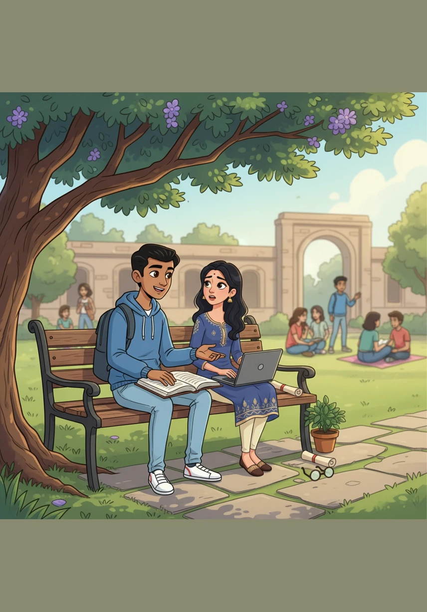 The two become inseparable friends, spending their afternoons sharing their dreams and creative inspirations in the college gardens. As Kalavathi practices her intricate hand gestures, Anil captures the interplay of light and shadow on her vibrant traditional attire.