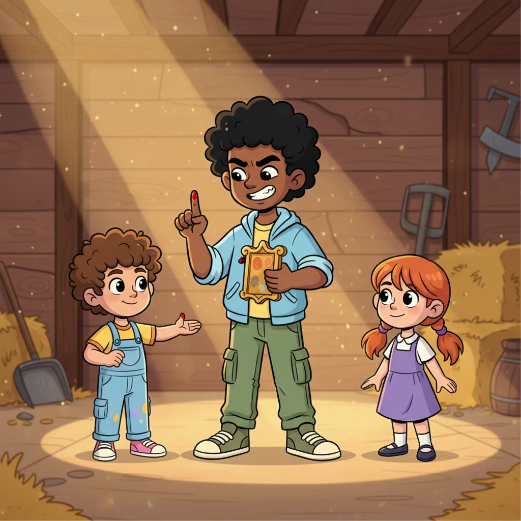 Inside the dusty barn, Marcus proposes a solemn blood oath, pricking his finger with a playful grimace. One by one, each child, their faces a mix of excitement and earnestness, presses a small, bloody fingerprint onto a golden piece of wood. They swear, with hearts full of innocent conviction, that no matter what twists and turns life brings—fame, fortune, or distance—they will always protect one another, an unbreakable pact sealed with a shared promise.