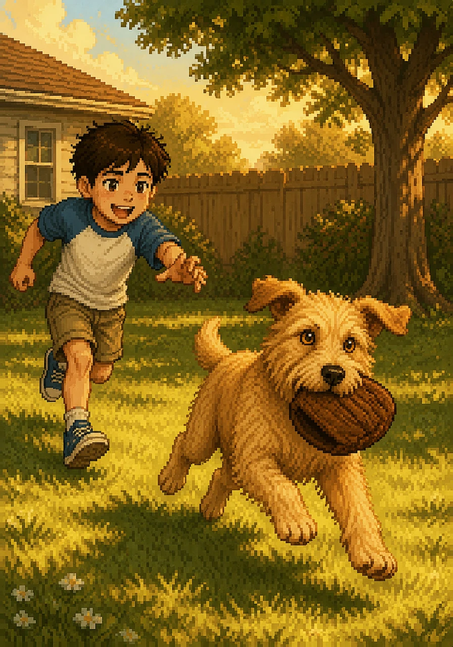 Under the golden afternoon sun, Leo and the dog, now named Barnaby, raced across the backyard. They played fetch with the old baseball glove, transforming a symbol of loss into a tool for new, joyful memories.