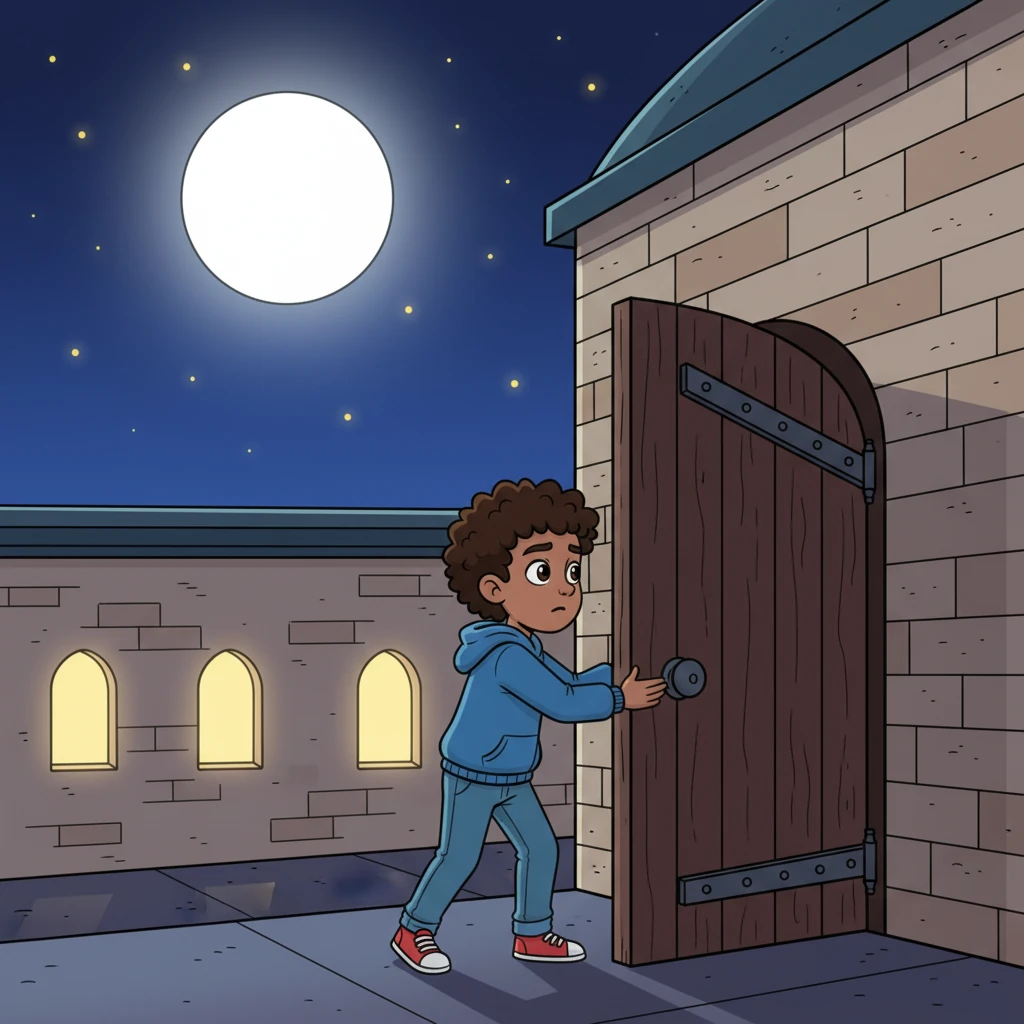 Meanwhile, across town, a peaceful mosque stood under the moonlight. Its quiet facade belied the small, almost unnoticeable figure of another young man, Rashid, slipping in through a side door.