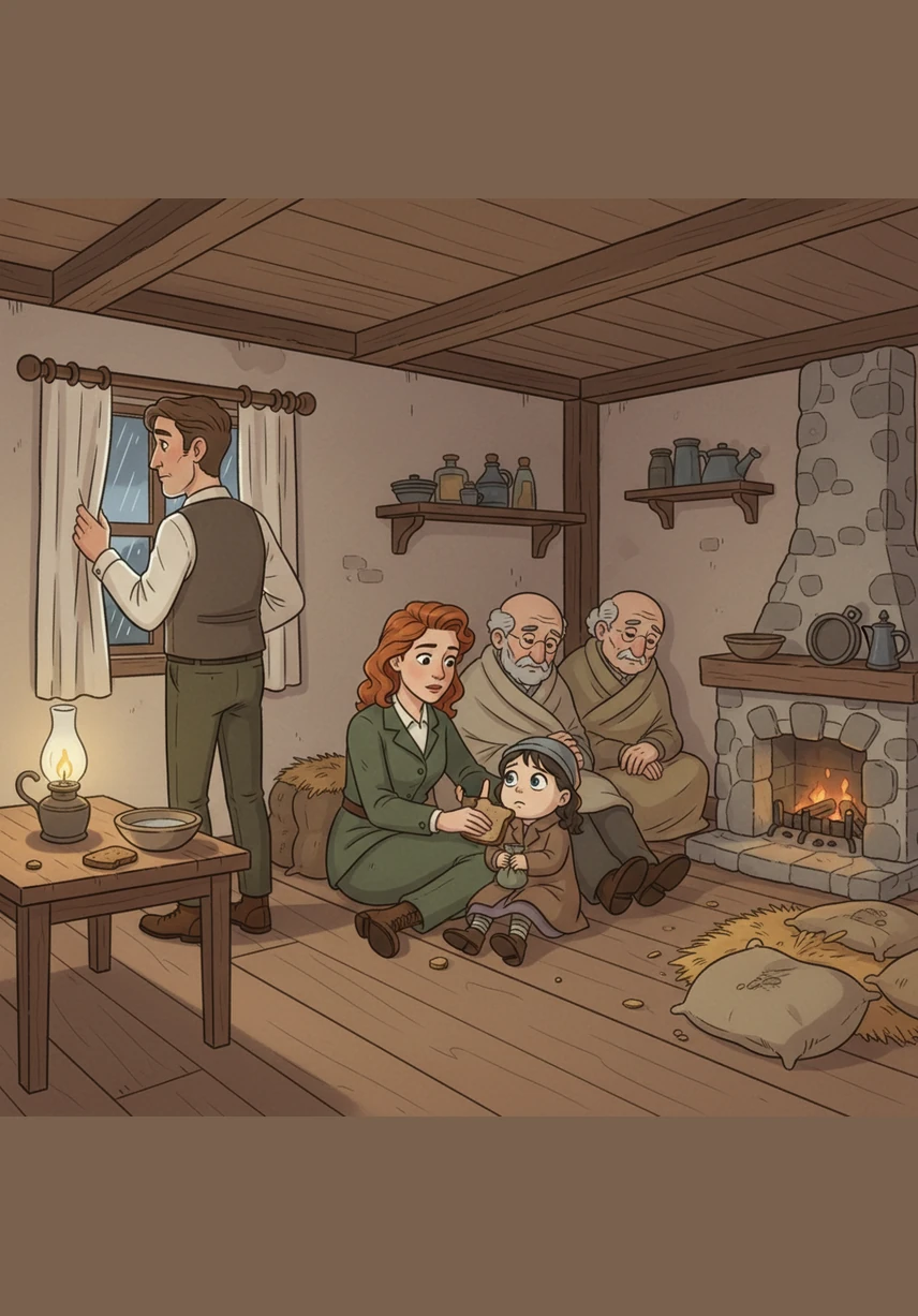 Over the months, Anton’s small house became a secret sanctuary for those fleeing the darkness.
במהלך החודשים, ביתו הקטן של אנטון הפך למקלט סודי עבור אלו שנמלטו מהחשכה.
He shared his meager bread and kept watch through the long, sleepless nights.
הוא חלק את לחמו הדל ושמר בלילות הארוכים וחסרי השינה.