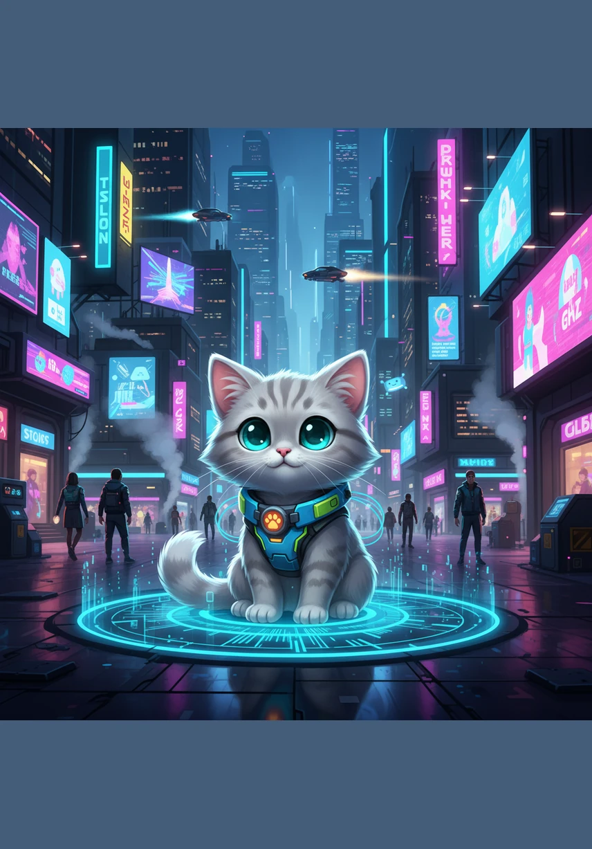 Sam is a cat. He is very small and has soft, fluffy fur. He sits on the green grass under the warm sun.