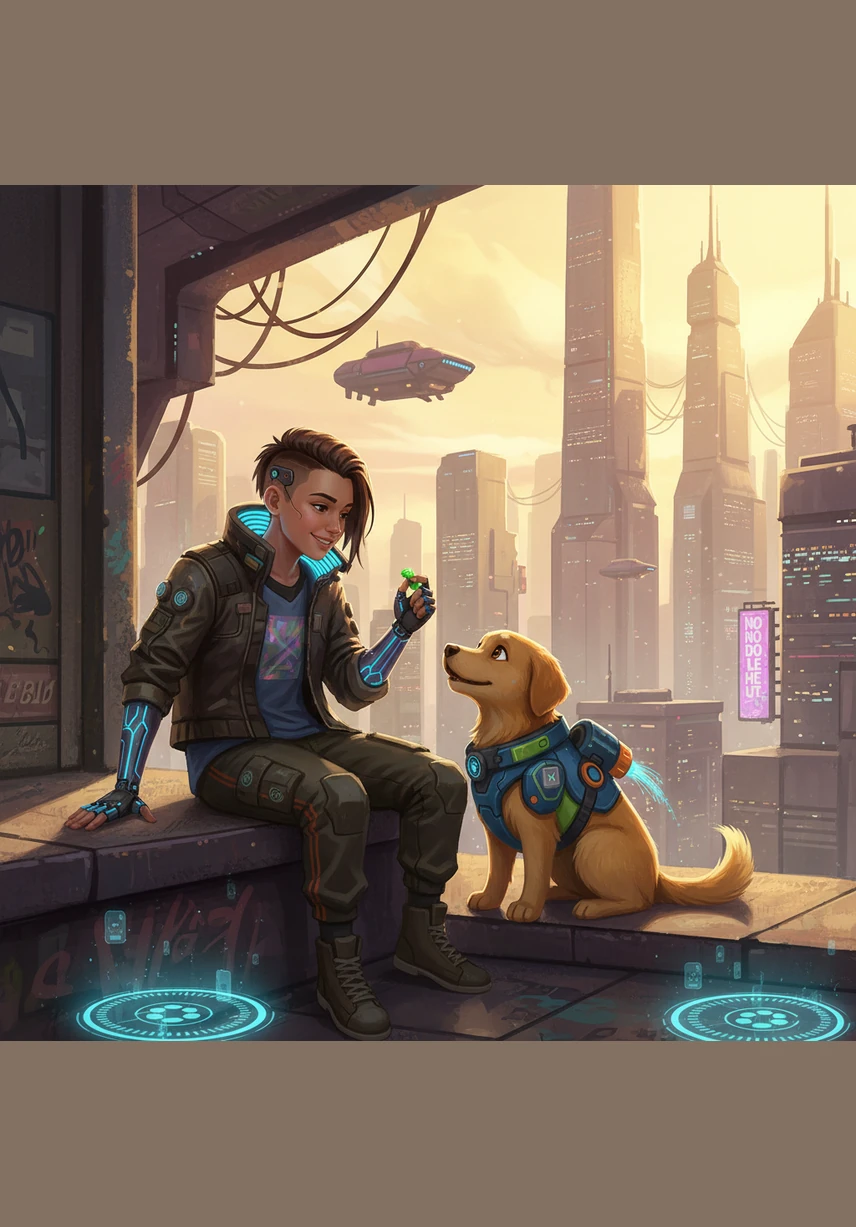 Sam and the dog look at the red ball together. They both want to have some fun in the sun.