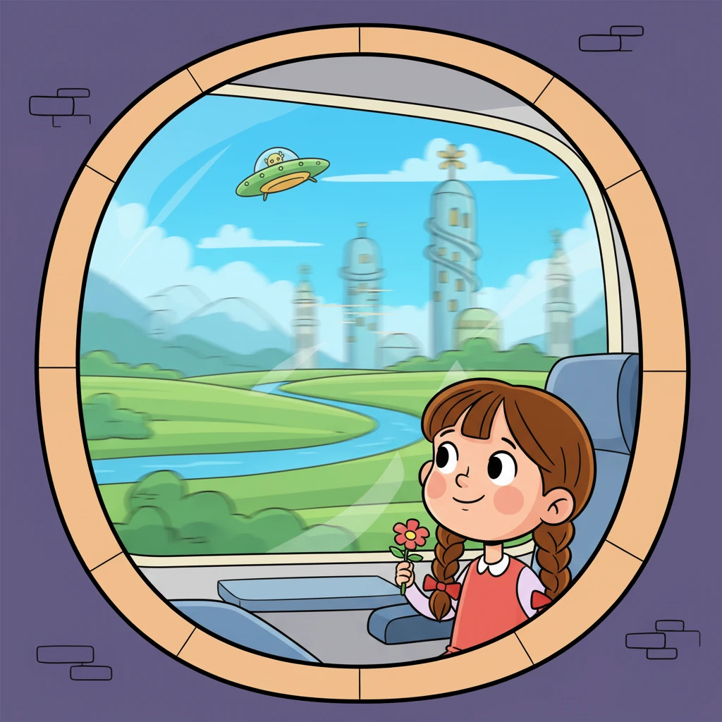 Następnego dnia Zosia wsiadła do szybkiego pociągu magnetycznego, który miał ją zawieźć do Krakowa. Przez okno podziwiała krajobrazy, które zmieniały się z prędkością światła.