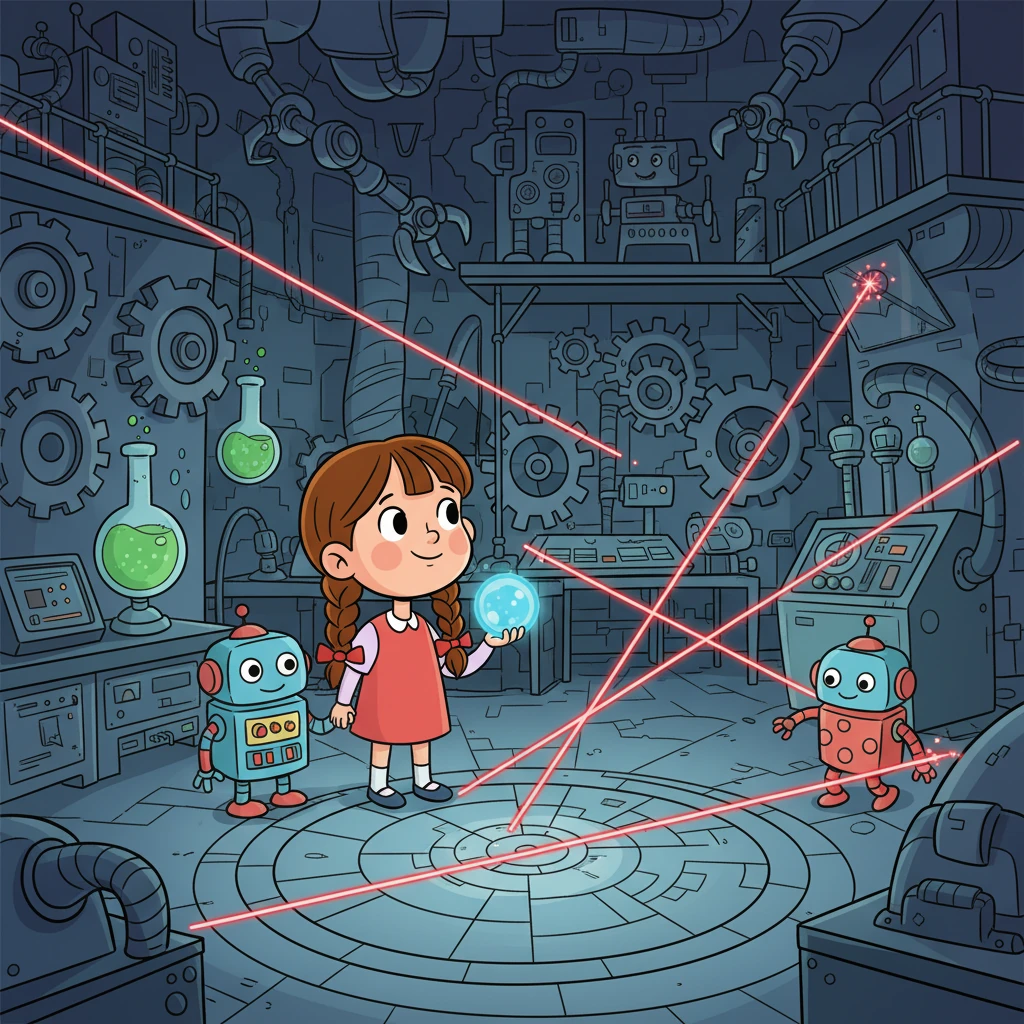 W trakcie poszukiwań, Zosia i Robi trafili do podziemnego laboratorium, gdzie odkryli niezwykłe maszyny i urządzenia. Musieli unikać laserowych pułapek i rozwiązywać zagadki.