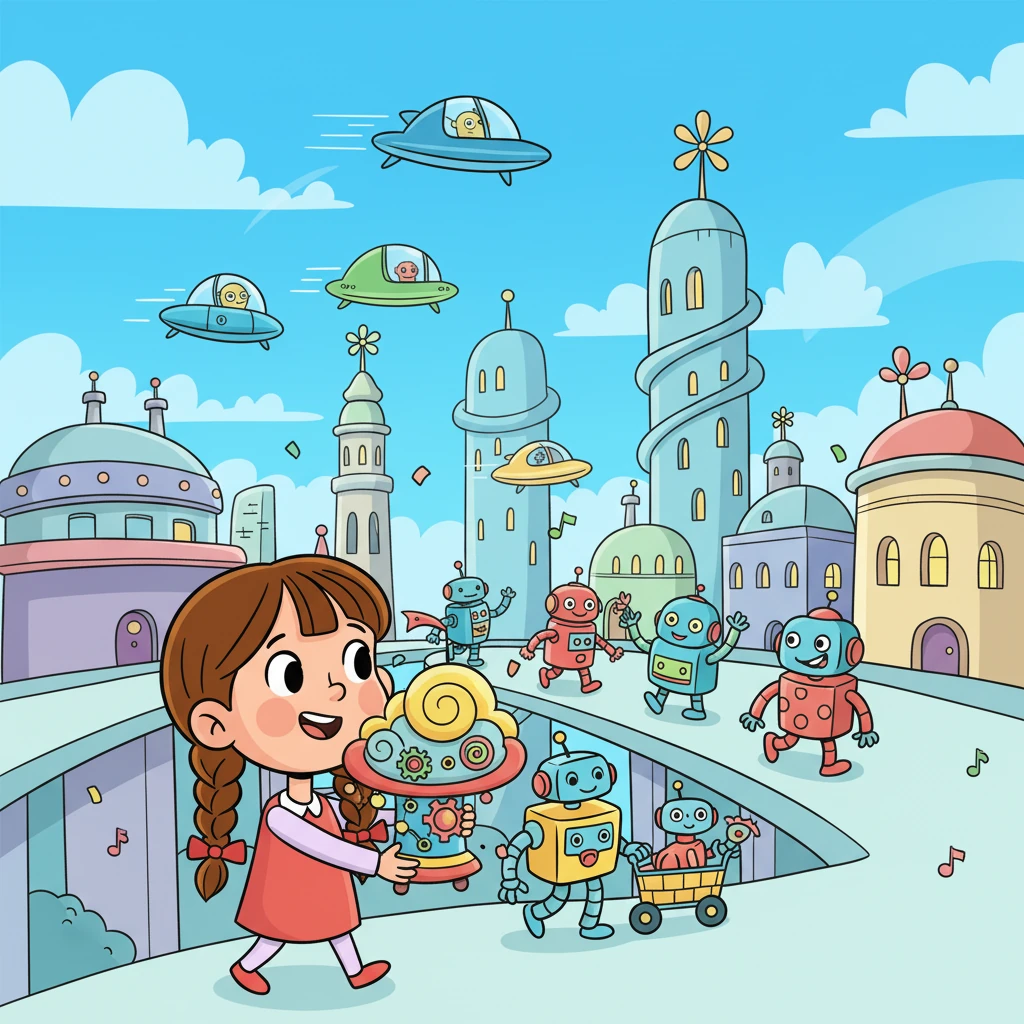 Po wielu trudach, Zosia i Robi odnaleźli zaginiony wynalazek - urządzenie, które potrafiło kontrolować pogodę. Z radością wrócili do miasta.