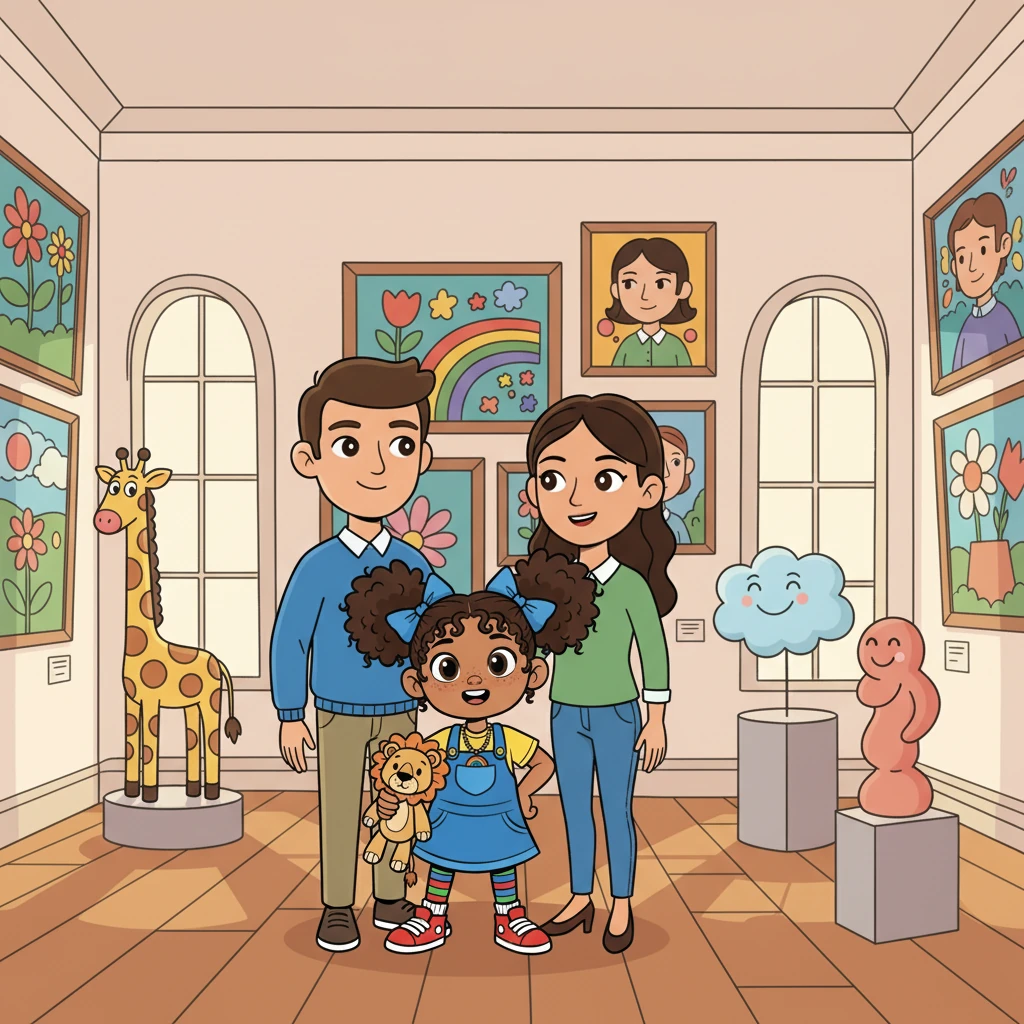 Maya and her family went to an art exhibition. They looked at paintings and sculptures, feeling inspired by the creativity. Maya loved the colorful artwork.