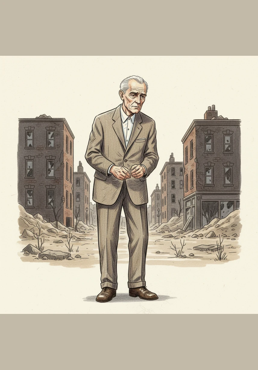 Decades later, an elderly Robert sits by a small fire, looking at a tattered map of a world that once was. He tells the story of the Great Mistake to the youth, a grim testament to the day the world chose the sword over the olive branch.