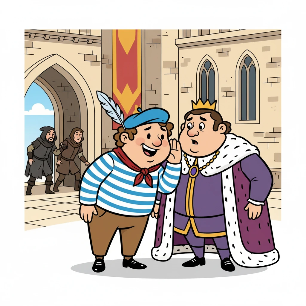 Lorenzo s'approche du duc, lui soufflant des conseils à l'oreille, tout en surveillant les mouvements de ses ennemis. Il suggère une alliance avec une famille noble rivale, semant ainsi la discorde et affaiblissant ses adversaires. Le duc, ignorant des véritables intentions de Lorenzo, acquiesce.