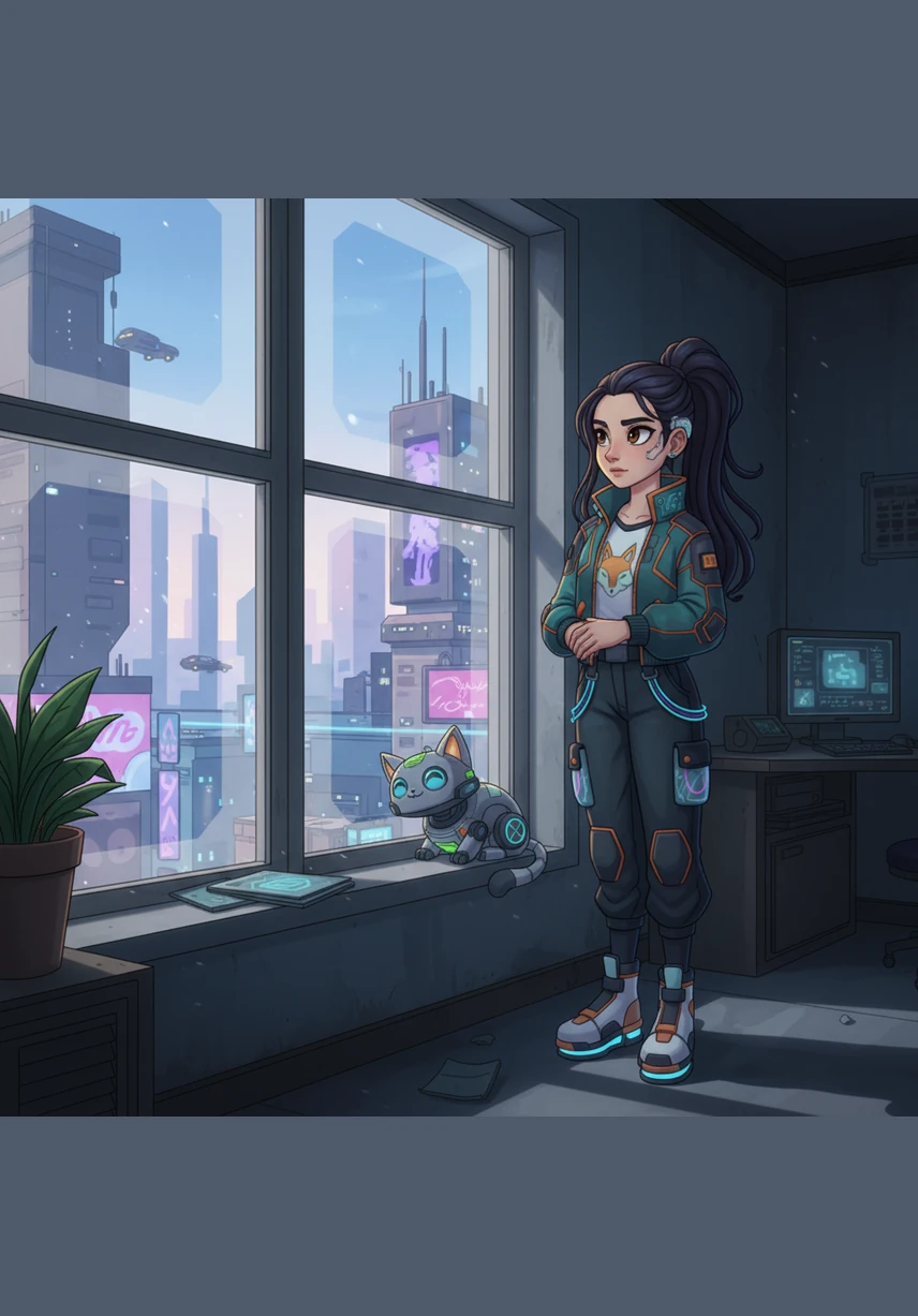 Elara stands by a tall window as the first light of dawn touches the room, her eyes reflecting a story that was never meant to be a fairy tale. She watches the world wake up, knowing her path has always been one of quiet observation and gentle, unhurried beginnings.