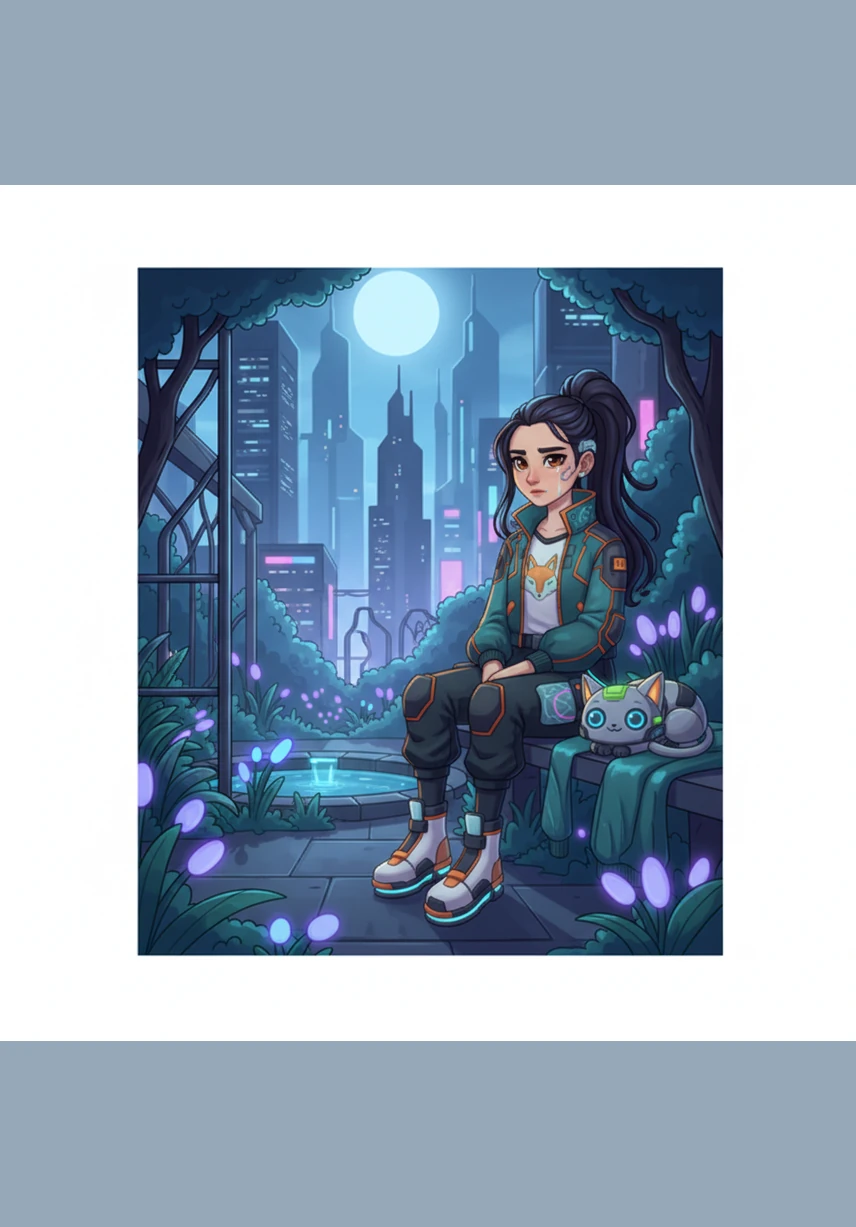 Elara sits alone in a peaceful garden, the moonlight silvering her hair as she accepts the reality of her journey. Her story is not a happy one, but it is deeply real—a testament to a love that was always genuine, always true, and entirely her own.