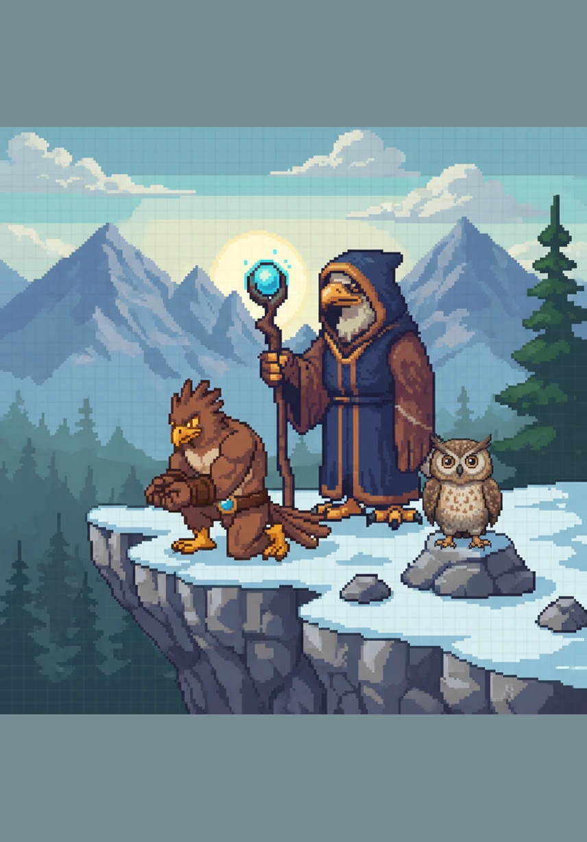 The elder eagles watch with confusion as Aquila carefully arranges his treasures instead of practicing his dives. They warn him that an eagle should only care for strength and speed, but Aquila feels a spark of joy in his heart that he cannot ignore.