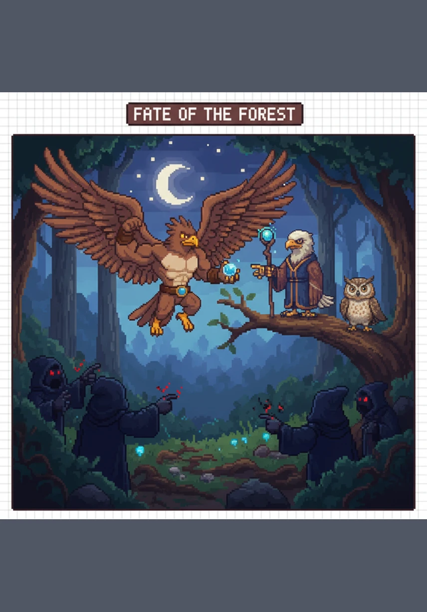 Seeking the perfect centerpiece for his creation, Aquila flies toward the distant Great Sea. Along the way, he meets a wise old owl who tells him that true strength comes from the courage to be different and the vision to create.