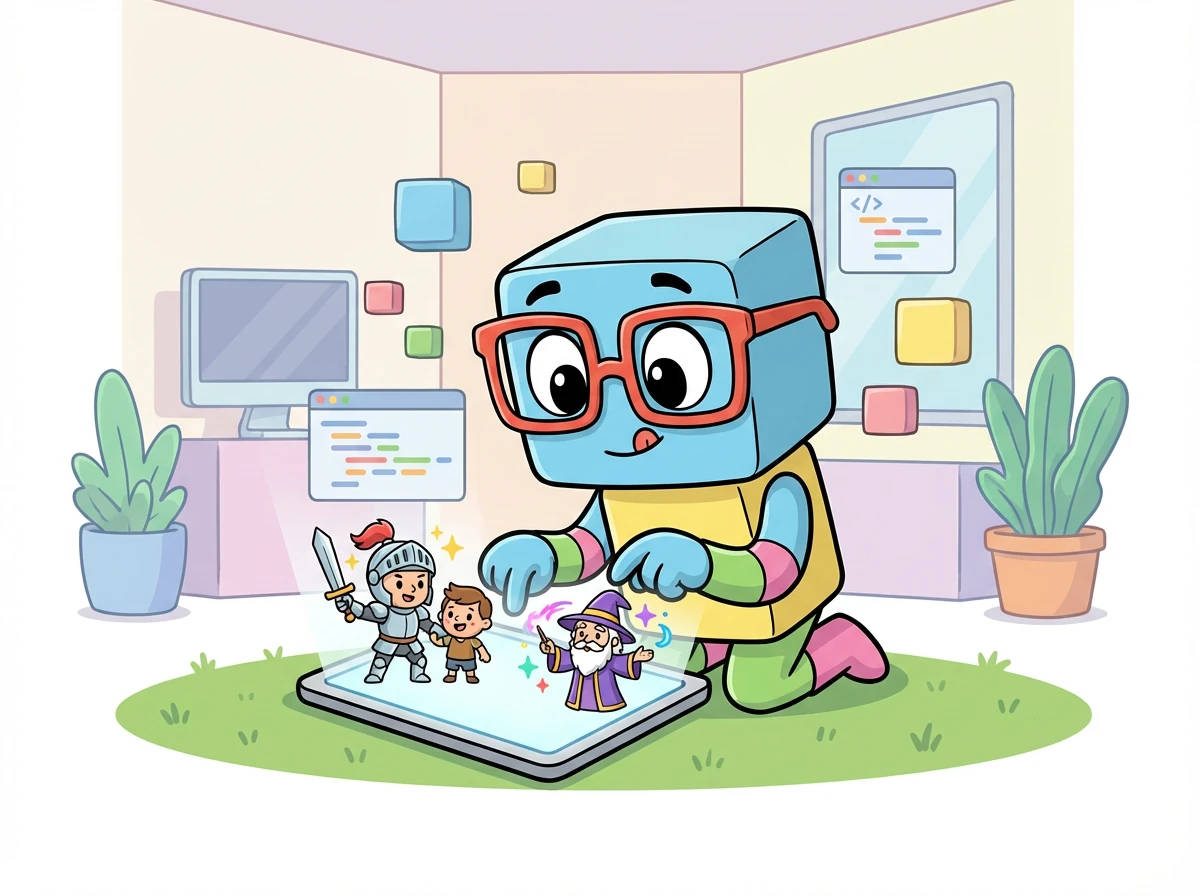 They add quests and challenges to the game, making sure it's both fun and engaging. Blox programs the knight to rescue villagers and the wizard to cast spells.