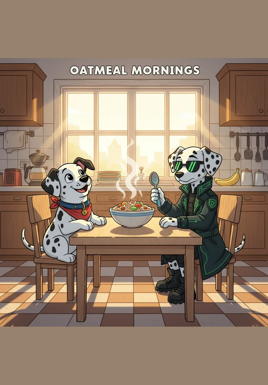 One sunny afternoon, the irresistible scent of a cooling blueberry pie drifted through the kitchen air. The two brothers sat side-by-side, their tails thumping against the floor as they stared up at the high counter.