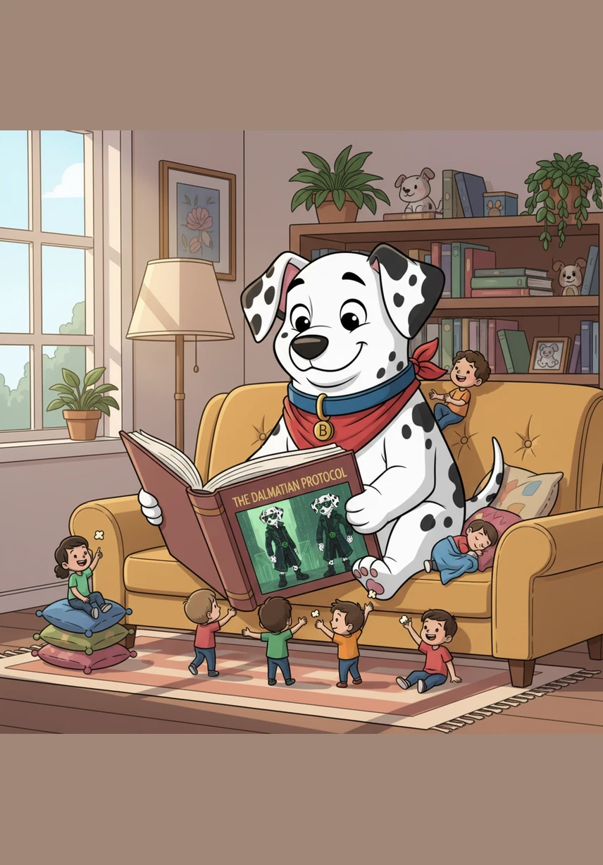 In the living room, they found a giant ball of bright red yarn sitting on the sofa. Matrix nipped at the loose end, and as he ran, the yarn began to unspool behind him like a trail of fire.