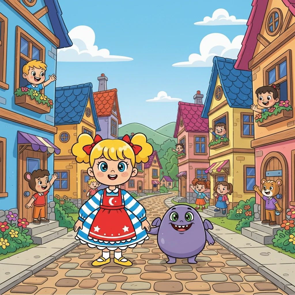 Luna et Pli-Pli, heureux, se promenèrent dans le village coloré, savourant la beauté retrouvée. Ils savaient que leur aventure avait changé le monde.