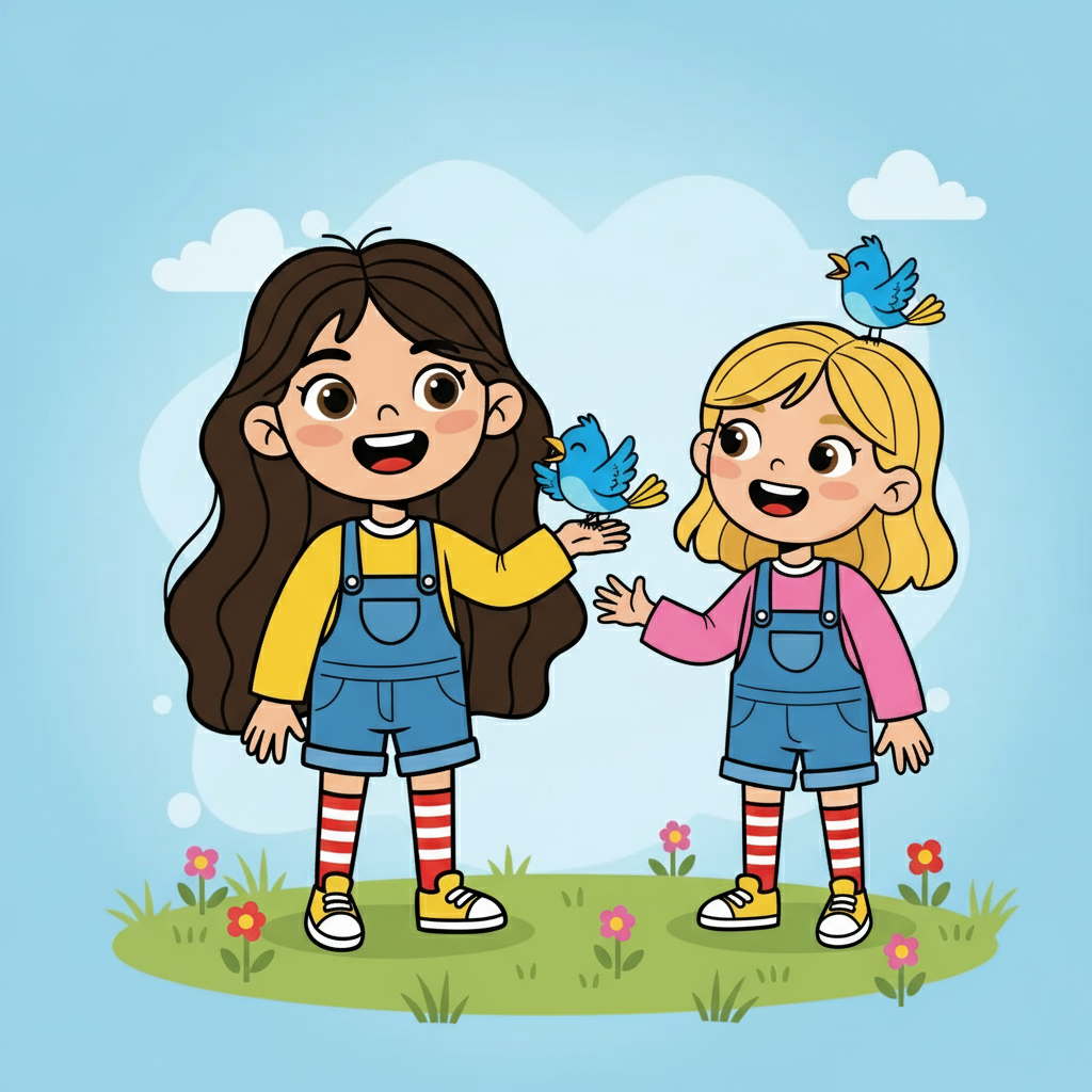 With a joyous leap, the bird soared into the sky, its wing perfectly healed. It landed gently on Jessica's shoulder, then on Laura's, chirping happily. Their hearts were filled with happiness.