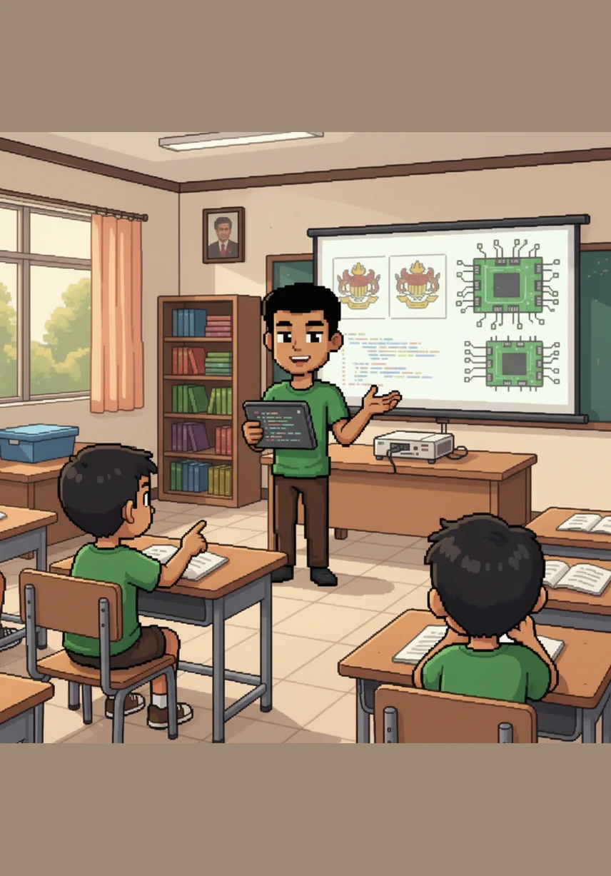 Guru Adam di sekolah mengingatkan tentang kepentingan menggunakan ICT secara beretika dan peranan kerajaan dalam memelihara warisan. Adam sedar bahawa keluarga dan sekolah adalah benteng utama dalam menghadapi cabaran ini.