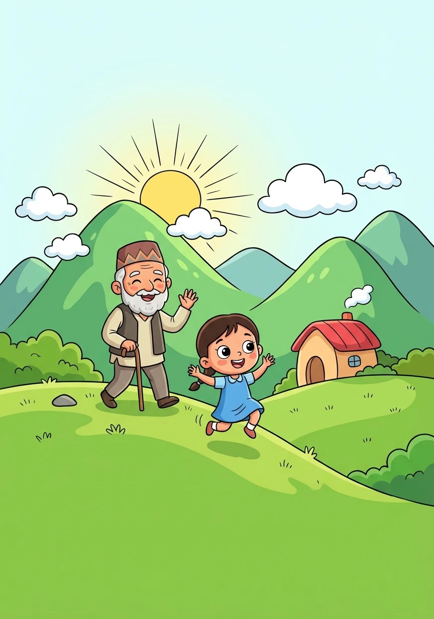 अमृता उत्तराखंड के पहाड़ों में अपने दादाजी के साथ रहती थी। वह हर सुबह सूरज की पहली किरण के साथ उठती और हरी-भरी वादियों में घूमने निकल जाती।