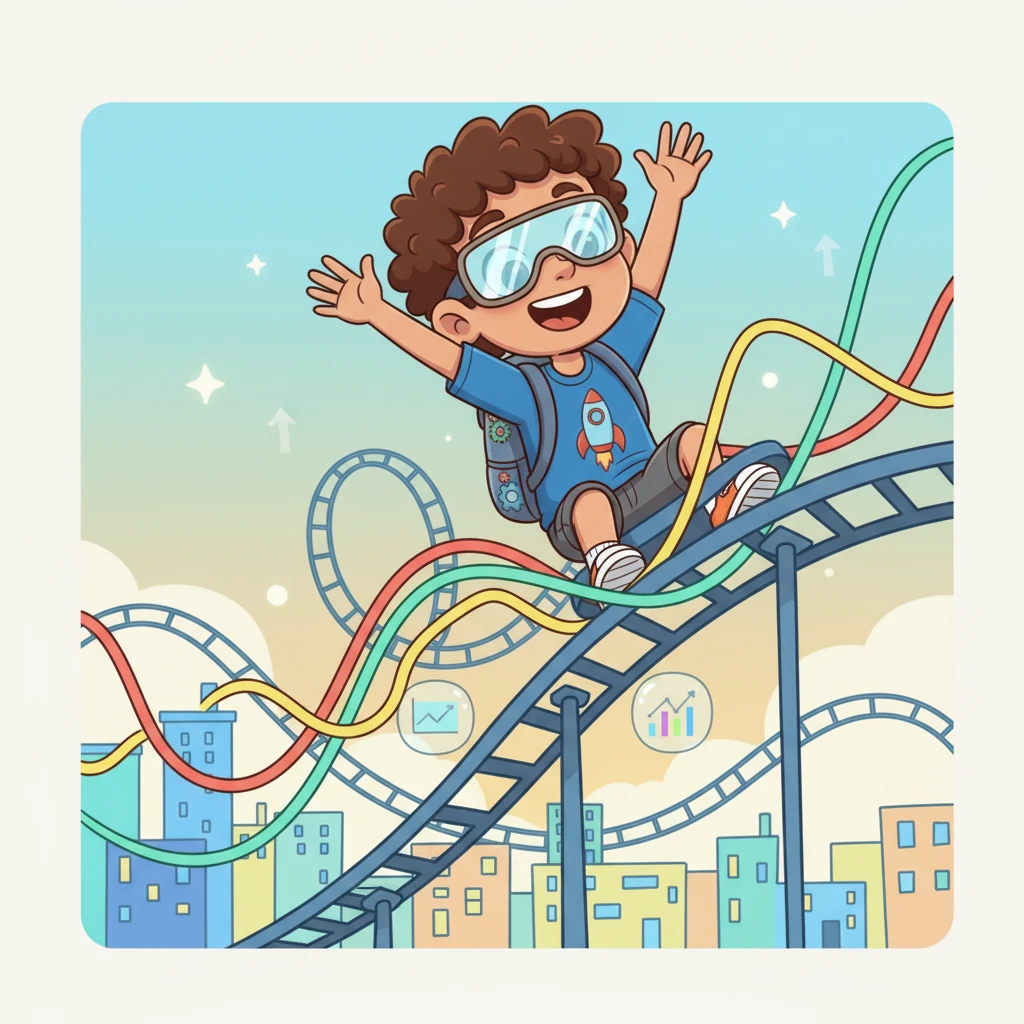 A whirlwind of volatility analysis follows, as Alex visualizes the ups and downs of prices, understanding the rhythm of the market's heartbeat.