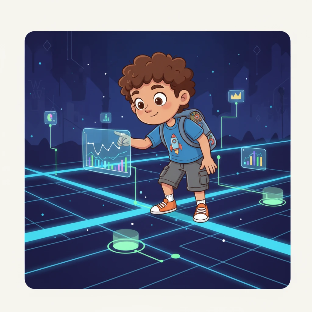 On-chain metrics appear as a complex web of connections, showing transactions and network activity, like tracking digital footprints in a vast online world.