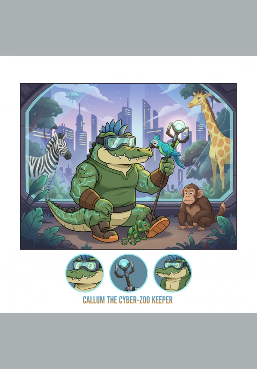 Callum and his crocodile friends stretched out across the warm floor, soaking up the gentle heat from the lamps above. They had never been this happy or relaxed in their beautiful, upgraded home.