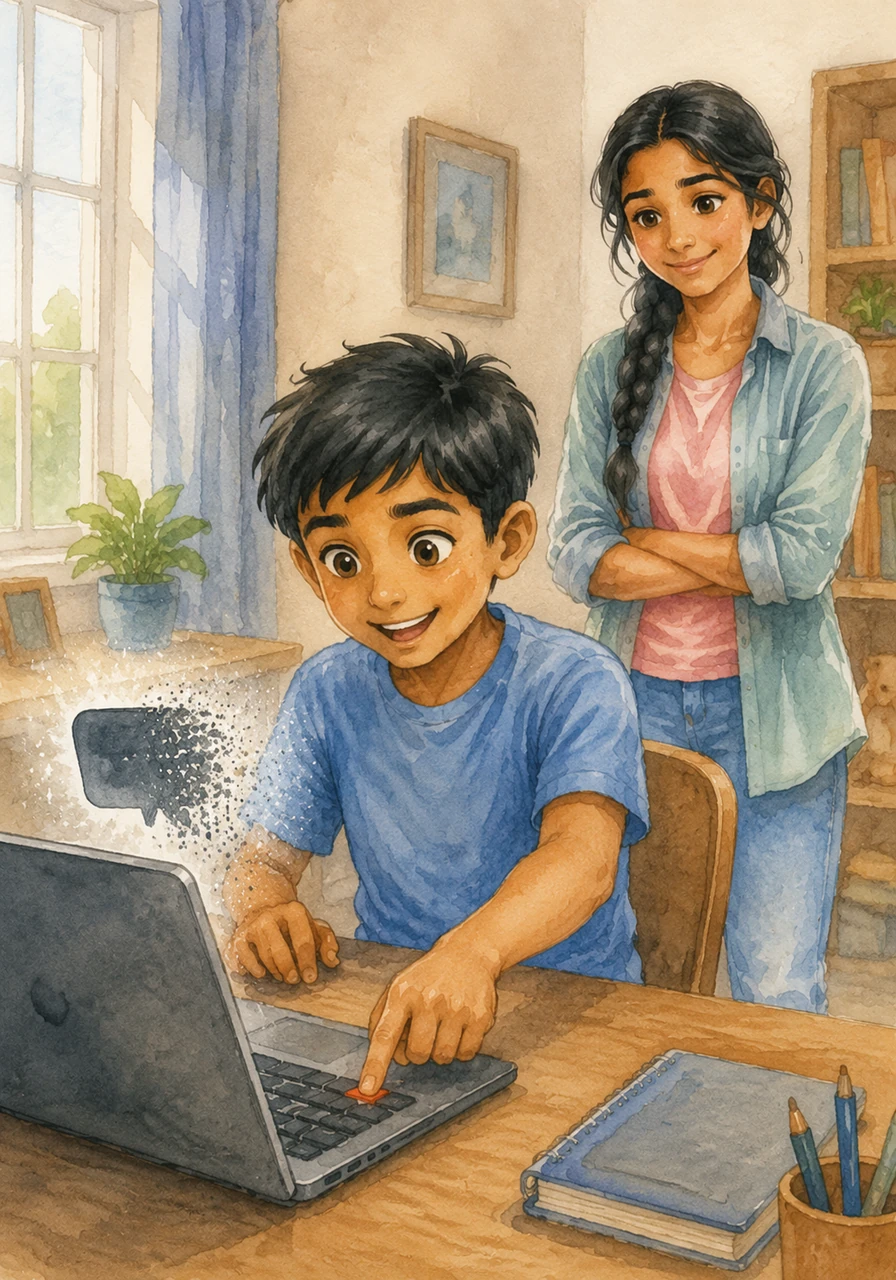 With a newfound sense of confidence, Arjun pressed the delete button and watched the sneaky message disappear forever. He felt proud that he had chosen to be safe and responsible instead of following a hollow promise.