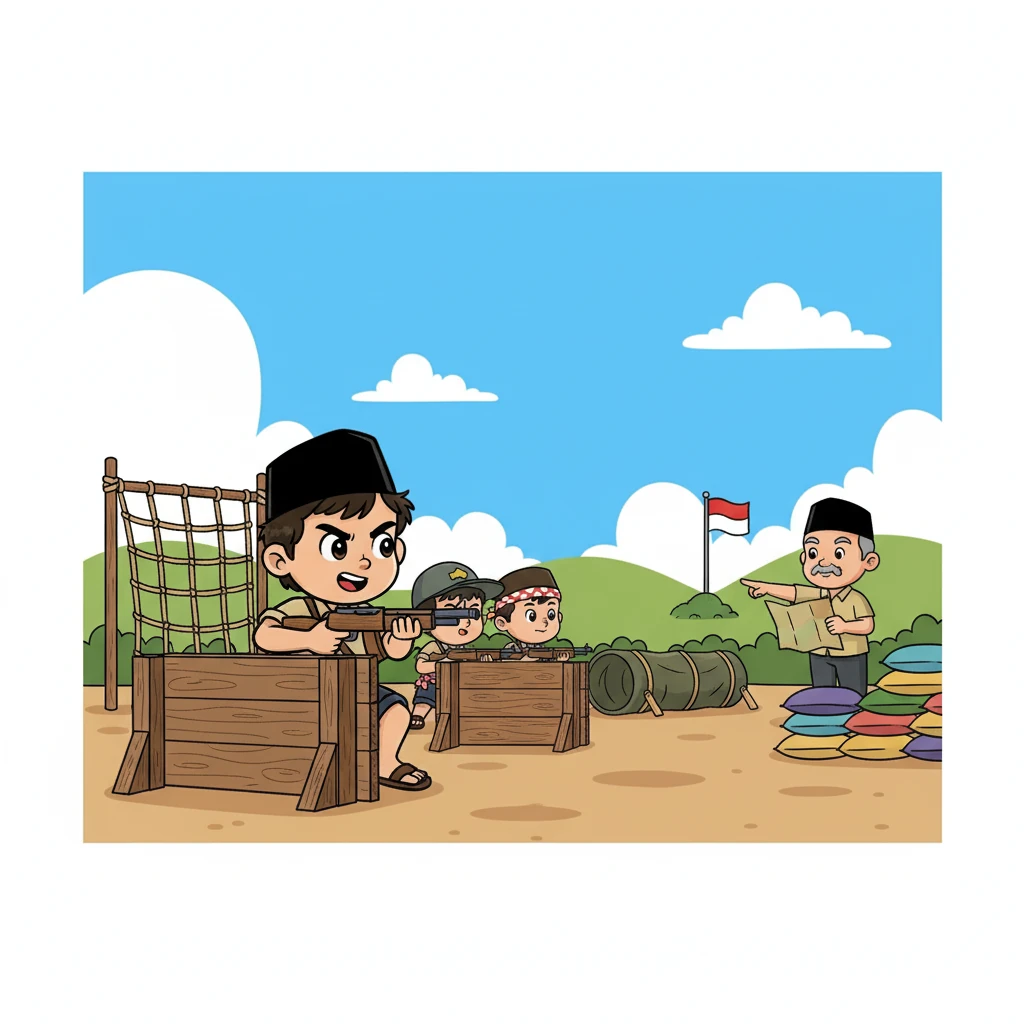 Budi mengikuti pelatihan militer dengan tekun, belajar strategi dan taktik perang. Ia bermimpi tentang hari ketika ia bisa membela tanah airnya.