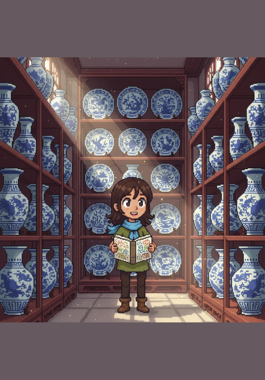 The ceramics hall is a sea of blue and white, filled with elegant Ming Dynasty vases and plates. Each piece of porcelain tells a story of the Silk Road, where art and culture traveled across vast deserts and oceans.