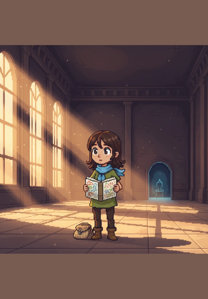 As the sun begins to set, a golden light fills the museum, making the gold and bronze artifacts shimmer beautifully. Arujan realizes that every object she saw is a bridge connecting her to the people of the past.