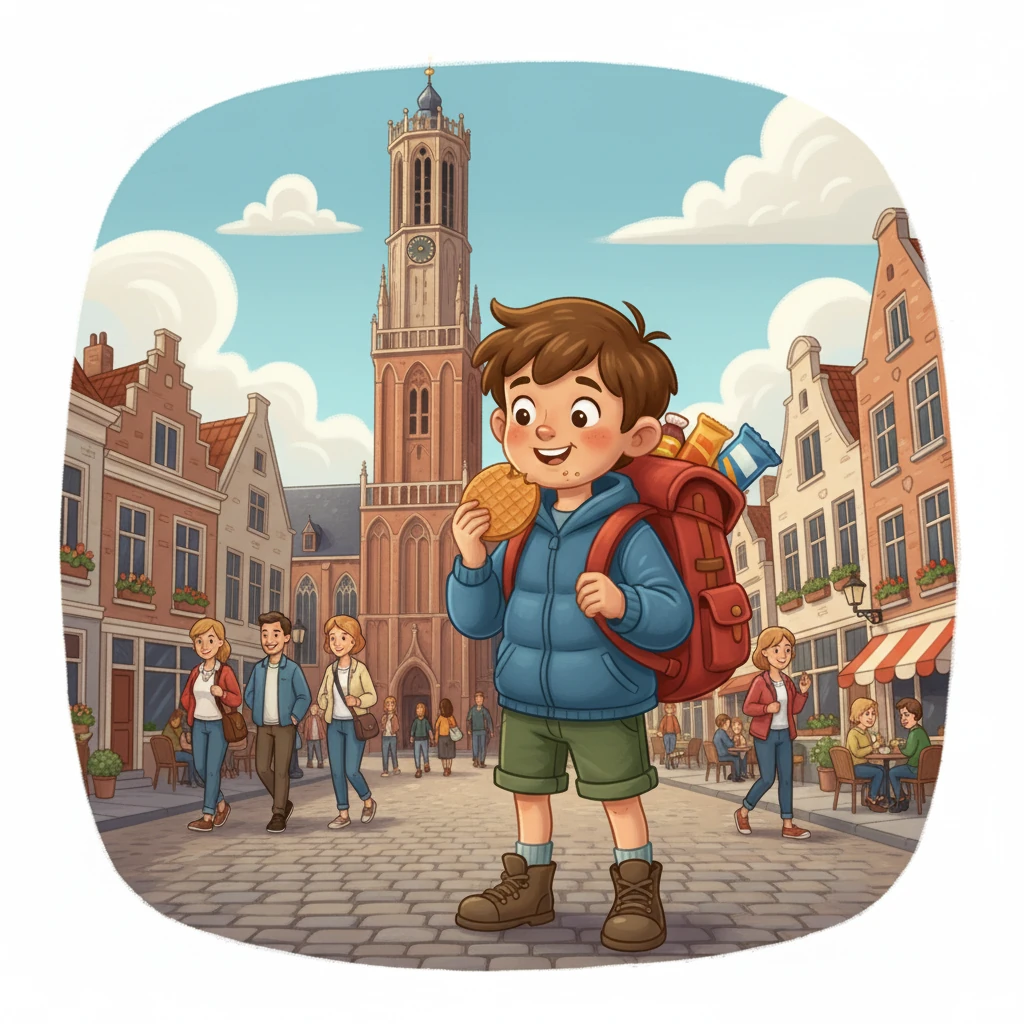 Via de bruisende stad Amsterdam reisde Pieter naar de provincie Utrecht. Daar bezocht hij de Domtoren en at een heerlijke stroopwafel. Pieter genoot van de gezellige sfeer en de oude gebouwen.