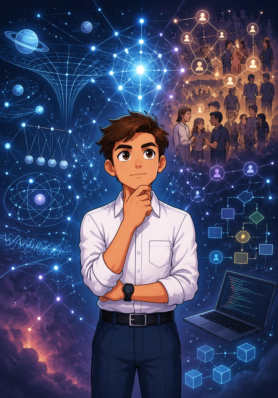 The boundaries of the classroom dissolve completely as Alikhan experiences a meta-subject breakthrough, realizing his brain has learned how to build universal algorithms. He looks at challenges in physics, sociology, and coding, seeing the same underlying logical structures waiting to be decoded.