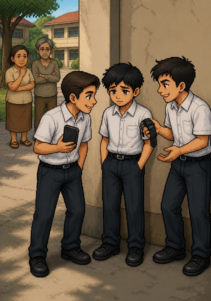 Kinabukasan sa paaralan, kinakausap nina Marco at Jojo si Mateo sa isang sulok, ipinapakita ang kanilang mga bagong gadget at tila inaakit siyang sumama sa kanilang masamang gawain.