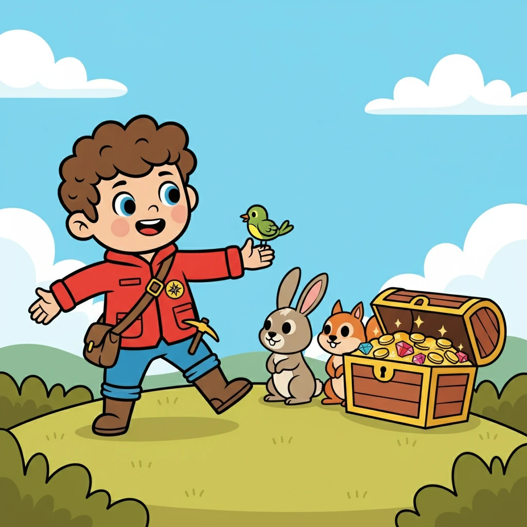 Ricardo decidiu não pegar o tesouro. Ele percebeu que a verdadeira riqueza estava nas relações e na felicidade de ajudar os outros.