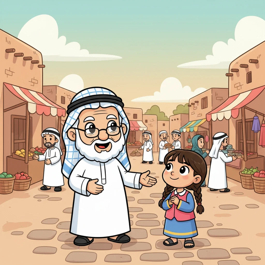 تابع الجد حديثه عن البحرين القديمة، حيث لم تكن هناك أبراج عالية ولا شوارع واسعة. كانت البيوت متواضعة، والأسواق صغيرة تضج بالحياة، والناس يعرفون بعضهم بعضًا ويعيشون بمحبة وتعاون كبير. كانت حياة بسيطة، لكنها مليئة بالدفء والقرب.