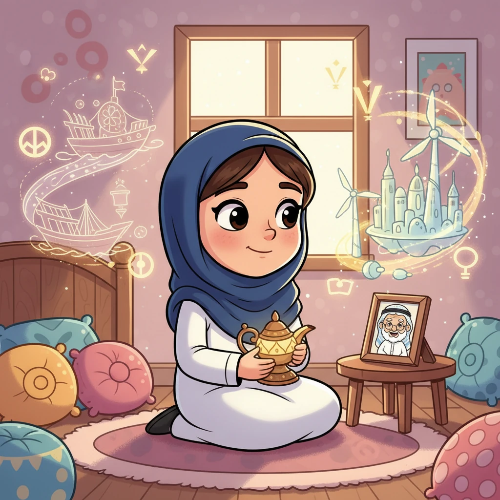 عندما عادت ليلى إلى المنزل، فكرت طويلًا في كلمات جدها الحكيمة. أدركت أن البحرين جميلة في كل زمن، وأن عليهم أن يأخذوا من الماضي قيمه الجميلة، ويستخدموا إمكانيات الحاضر ليصنعوا مستقبلًا أكثر إشراقًا للجميع.