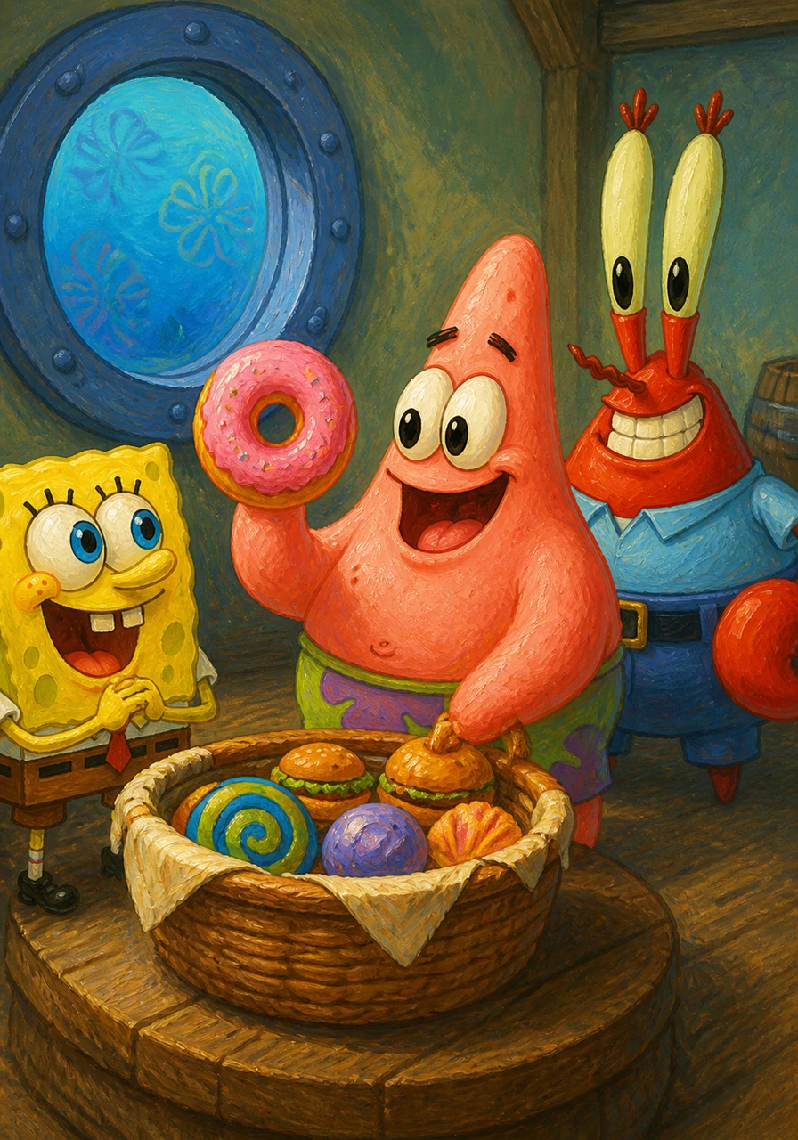 Finally, Margaret reached into the basket and pulled out a beautiful, round donut covered in sweet pink frosting. She smiled at the circular treat, noting how perfectly it matched her own round and friendly shape.